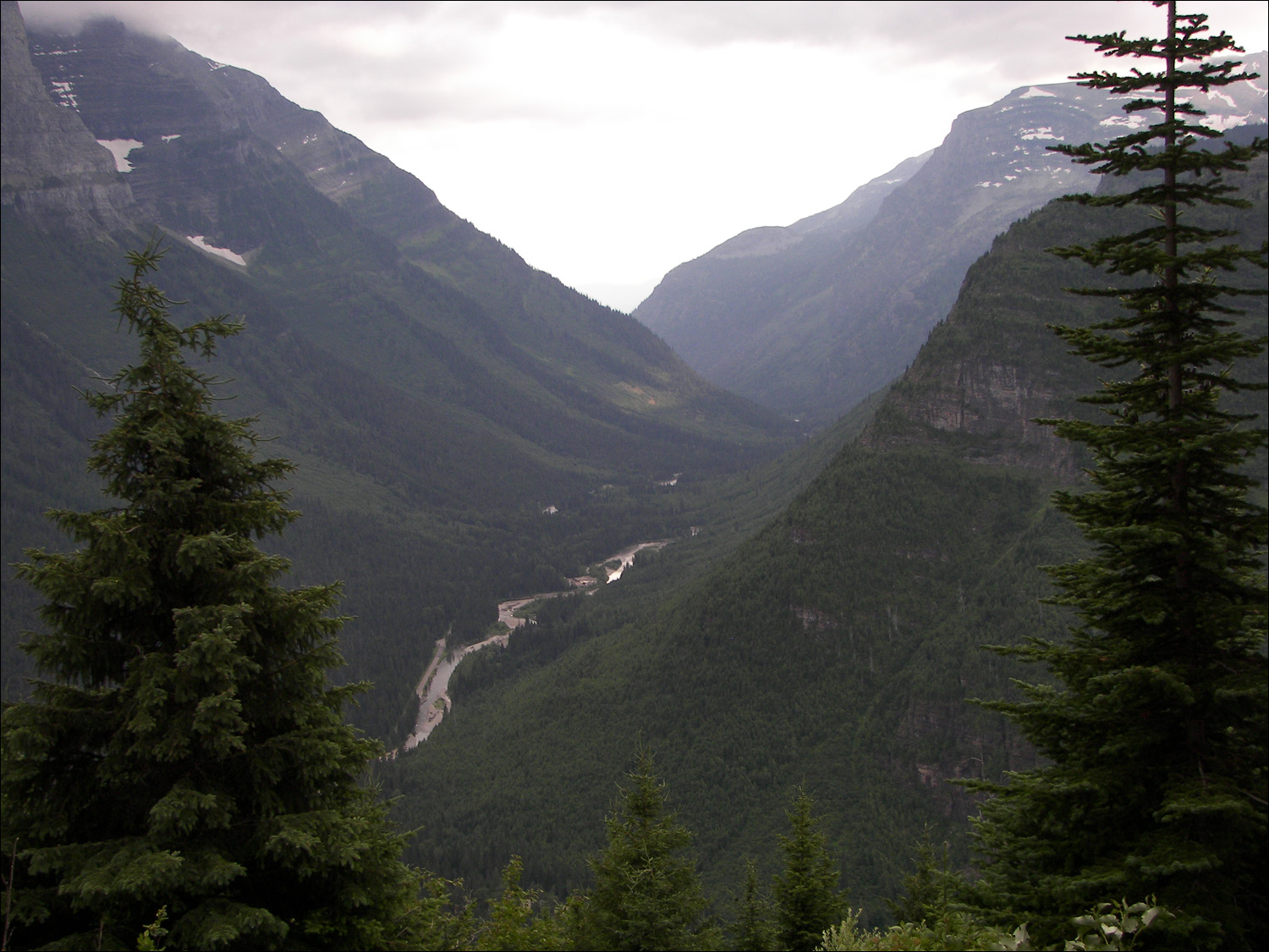 Glacier National Park-Views from west of Logans Pass on Going to the Sun Road.